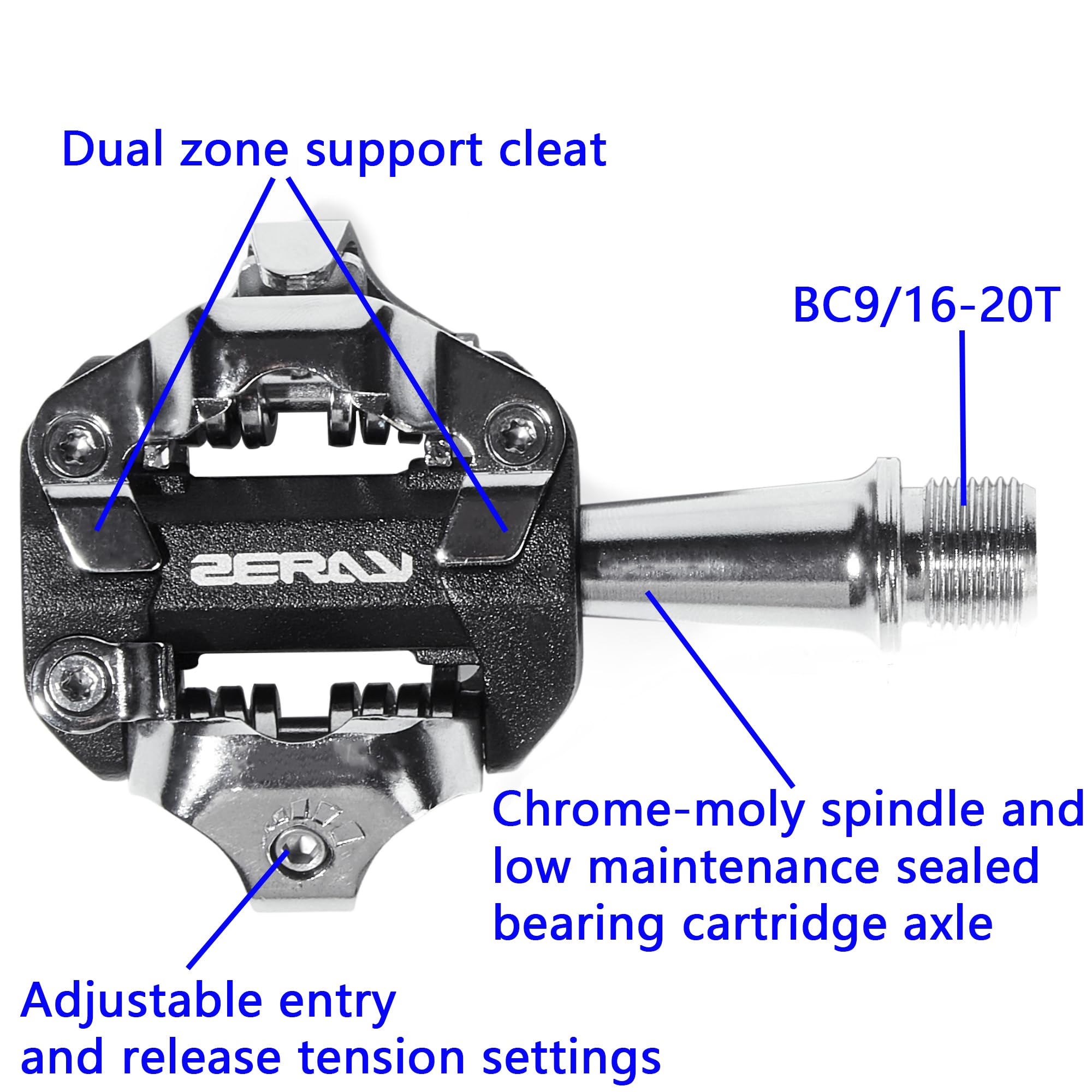Pedales sin clip para bicicleta de montaña con tacos compatibles con tacos Shimano SPD-SH51