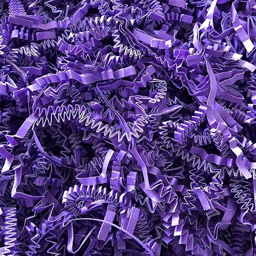 Black Cat Avenue Relleno de papel de corte arrugado morado de 1 libra para envoltura de regalo y relleno de cesta