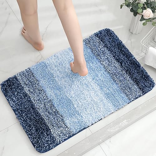 Miniatura 1 de Gibelle Tapete de baño de lujo, tapete de baño lanudo de microfibra extrasuave y absorbente, antideslizante y grueso, lavable a máquina, para suelo