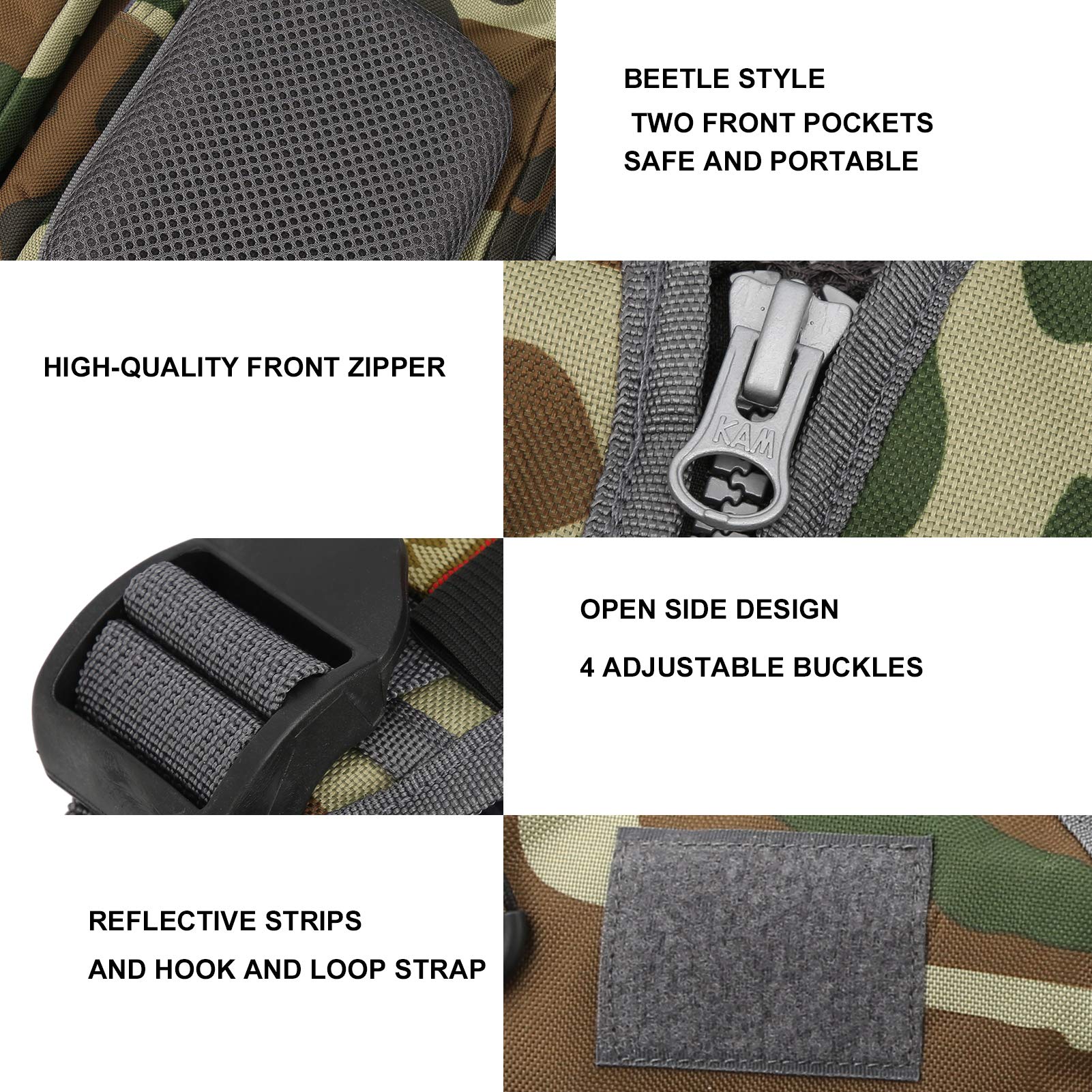 VGEBY Giacca multifunzionale da esterno Caccia Pesca Viaggio Gilet mimetico con tasche Lavoro Caccia Pesca Viaggio Foto Gilet con tasca