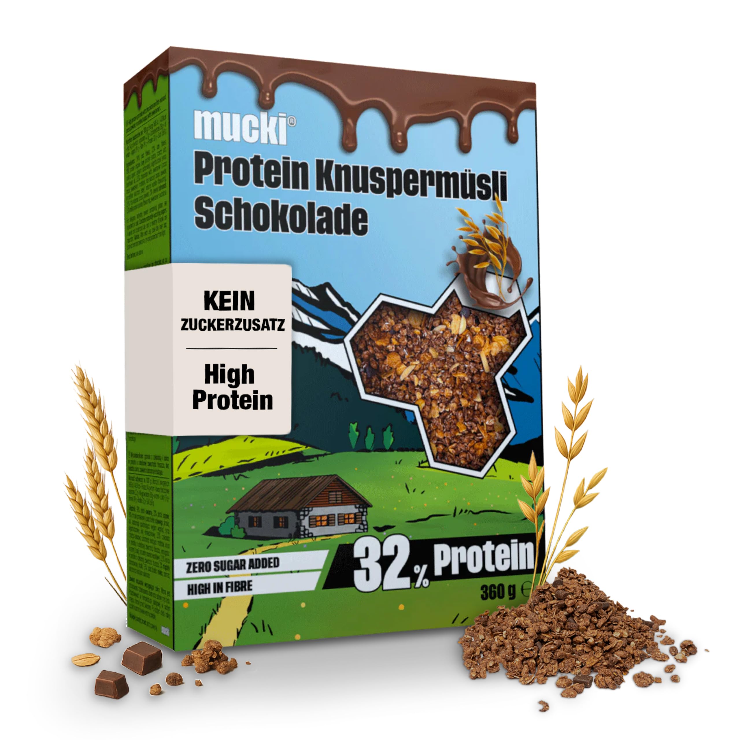 Mucki Protein‑Knuspermüsli Schokolade 360 g