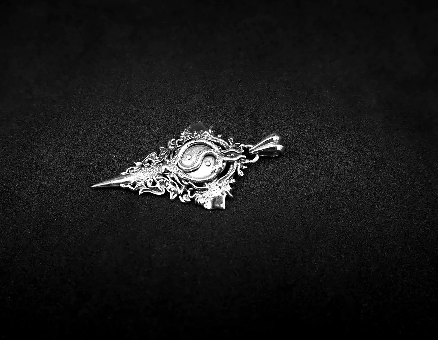925 Sterling Silver Yin Yang Dragon Pendant Biker Animal Jewelry Gifts