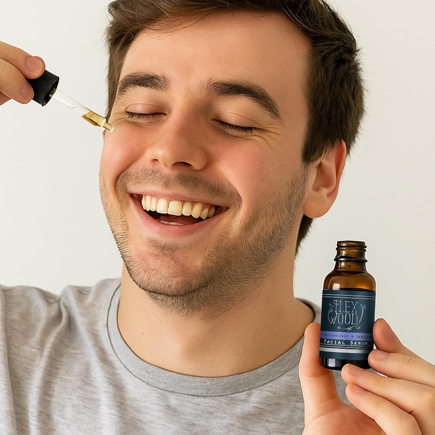 The Ilex Wood - Frankincense and Bergamot Facial Serum - 100% Natural, Vegan, Moisturising for both Men & Women, Cruelty Free, Anti Ageing, Wrinkle and Line Reducing Ingredients - 20ml (0.68 fl oz)