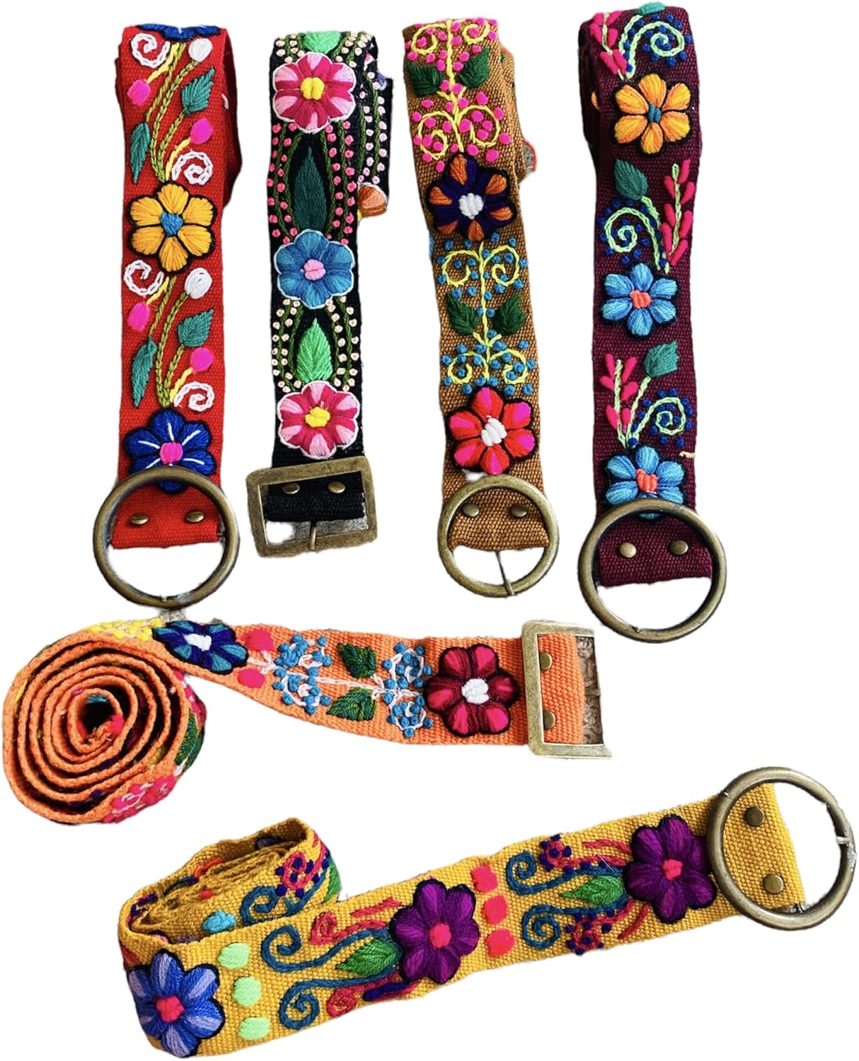 Peruvian Belt Handmade Embroidered Belt, different colors, artistic, embroidery, floral