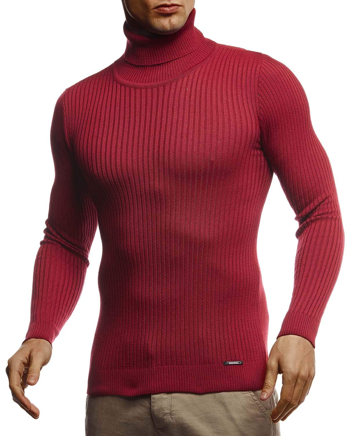 Leif Nelson LN1670 Men's Pullover with Turtleneck Slim Fit Long Sleeve Shirt Black Men Thin Knitted Pullover - Sweatshirt Turtleneck Sweater Summer