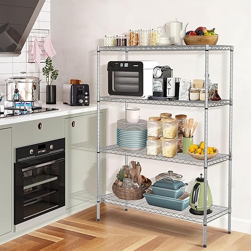 Miniatura 33 de Estantes de almacenamiento de 6 niveles con ruedas, estantería de metal resistente, capacidad de 2100 libras, estantería de garaje, estantes