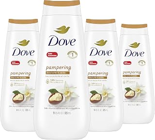 Dove Pampering Body Wash for renewed, healthy-looking skin Shea Butter & Vanilla gentle body cleanser leaves skin soft 325 ml
