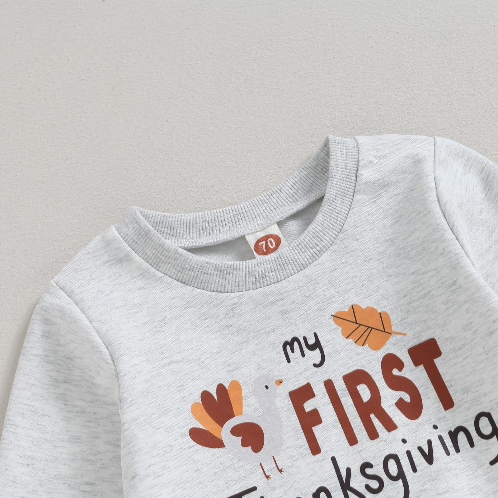 My First Thanksgiving - Conjunto de sudadera de manga larga con diseño de pavo para bebé, conjunto de pantalones deportivos para recién nacido, ropa de otoño