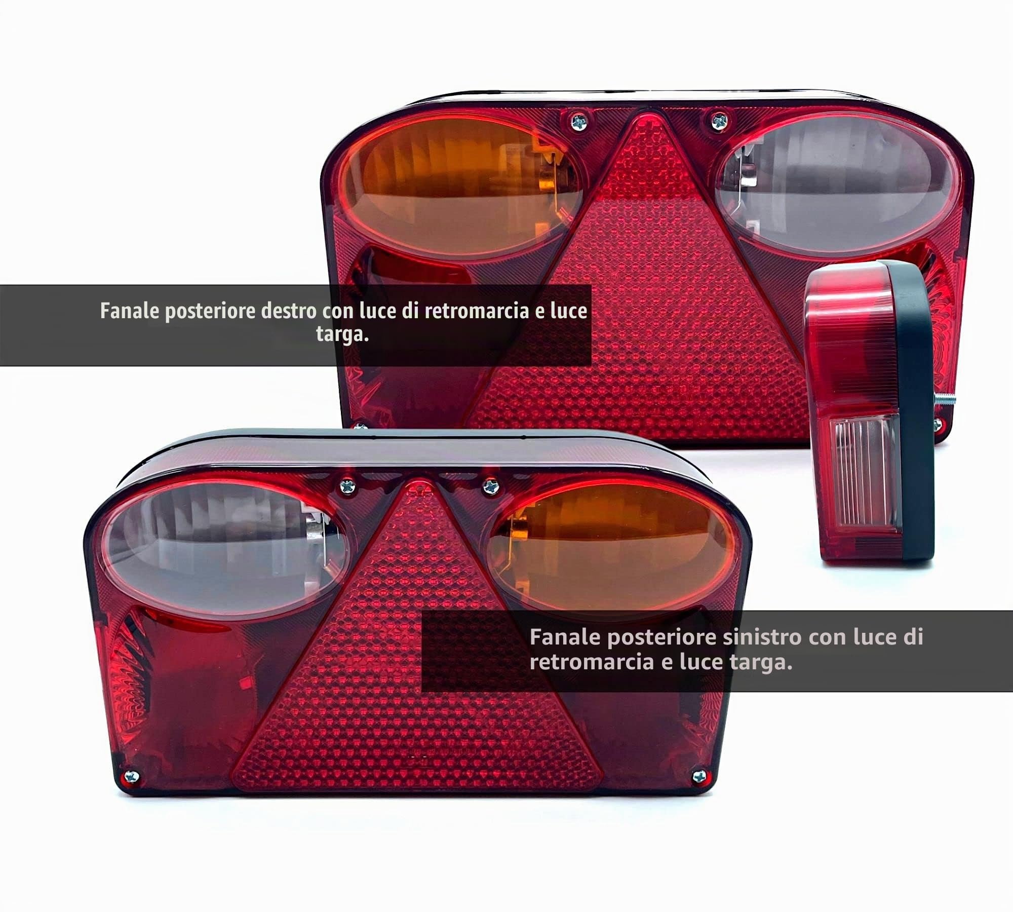 DOJA Barcelona | Fanali Posteriori Rimorchio | Fanali Rimorchio 6 Funzioni | Luce di Posizione, Luce Targa, Luce Freno, Indicatore Direzione, Fendinebbia, Retromarcia | Fari Posteriori Trattore