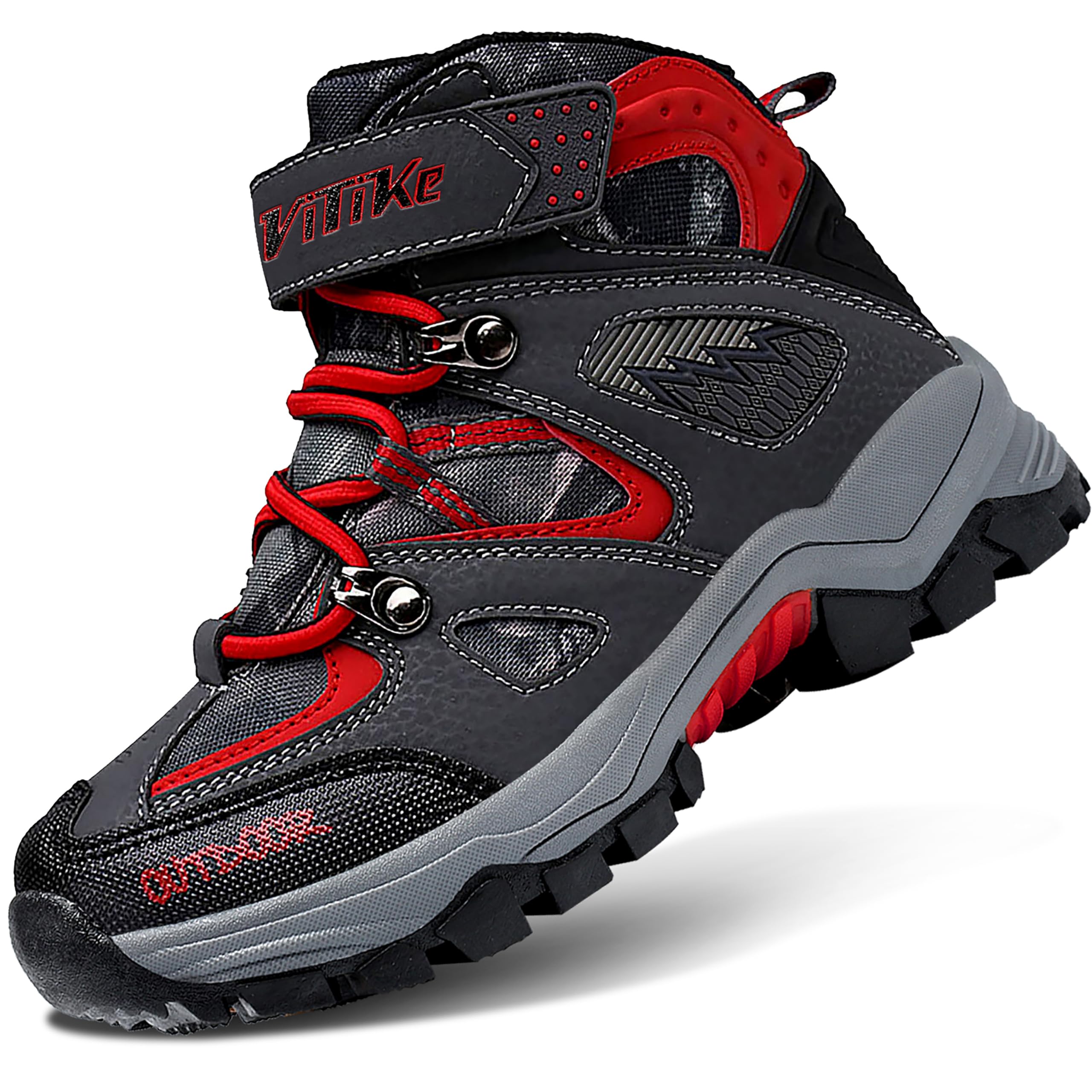 ASHION Jungen Winterschuhe Kinder Winterstiefel gefüttert und wasserdicht – rutschfeste Outdoor Wanderschuhe