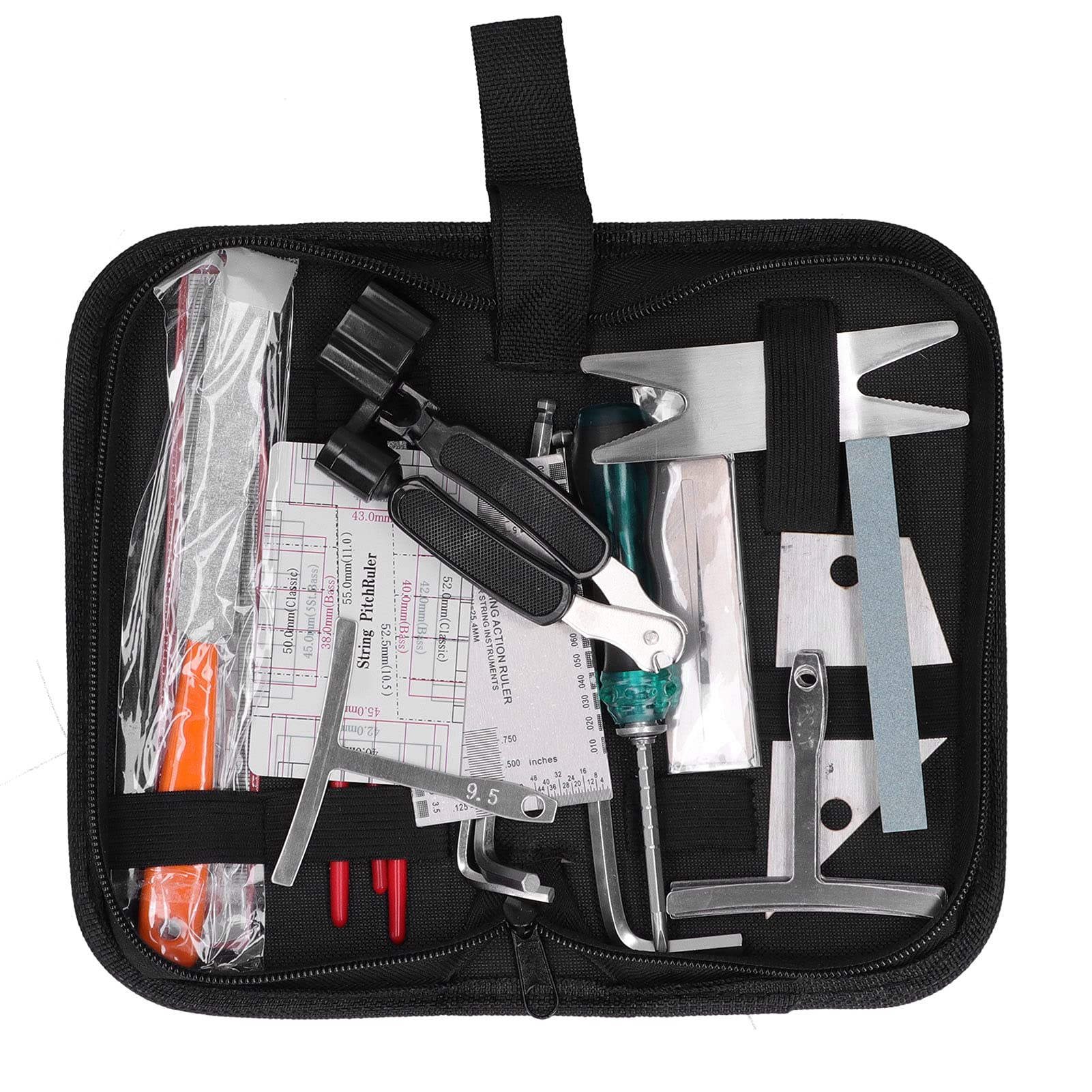 Outils de réparation de guitare, lime polie, Kit de réglage de mesure d'instrument de musique en acier inoxydable, ensemble complet pour l'entretien de la guitare
