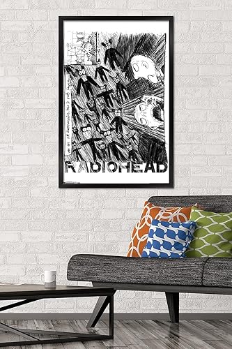 Miniatura 2 de Trends International Radiohead - Póster de pared de garabatos, 22.375 x 34 pulgadas, versión enmarcada en negro