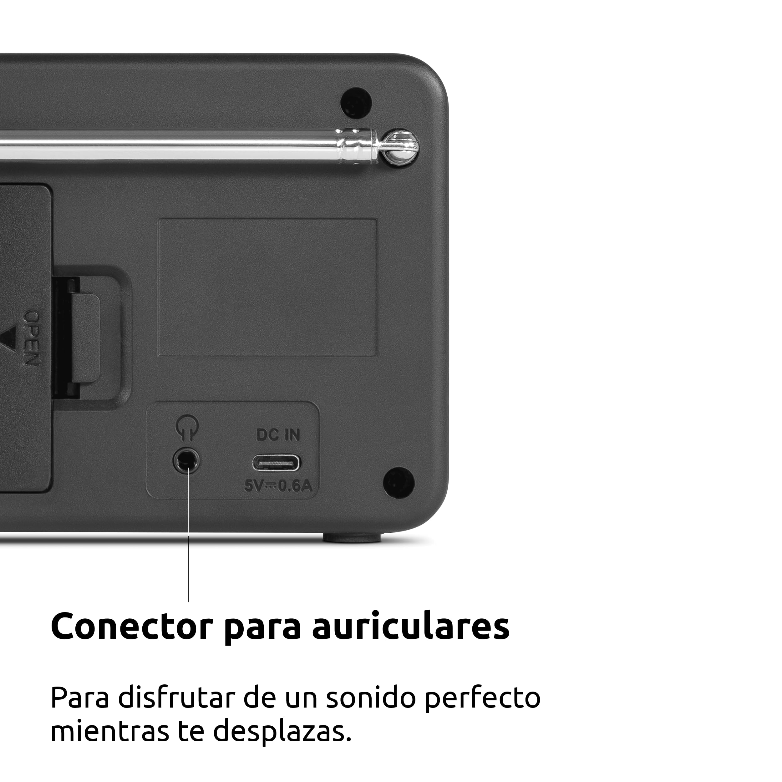 TechniSat Viola 200 - Radio portátil Dab+/FM (con Pantalla LCD, Antena telescópica, Memoria de Favoritos, Salida para Auriculares, Funcionamiento con Red y Pilas, Altavoz Mono, RDS, PLL) Blanco/Negro