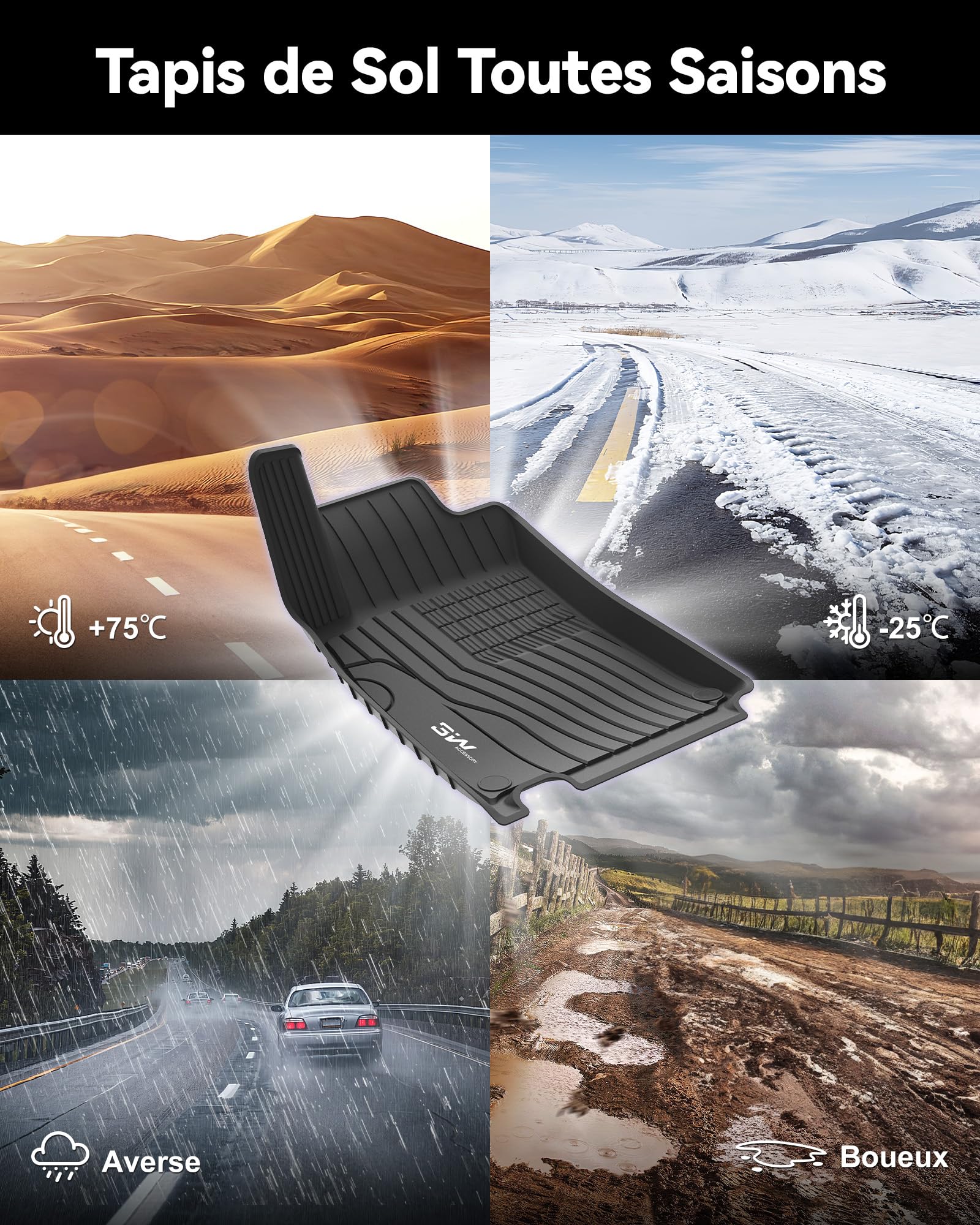 3W Tapis de Sol pour Benz GLB X247 2020-2026