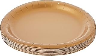 Creative Converting Touch of Color 24 Count Paper Lunch Plates, Glittering Gold