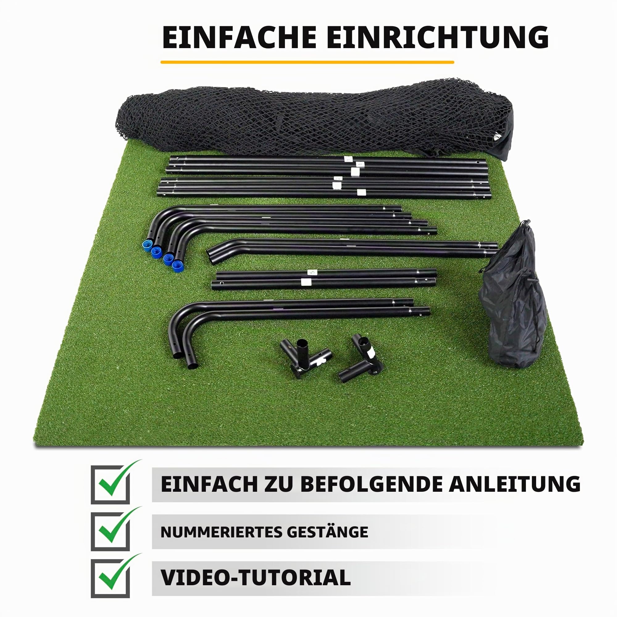 SimSpace Unisex Erwachsene Tri Turf Multifunktionale Golfschlagmatte zum Fahren und Chippen Üben - Grün, 64 cm x 40 cm