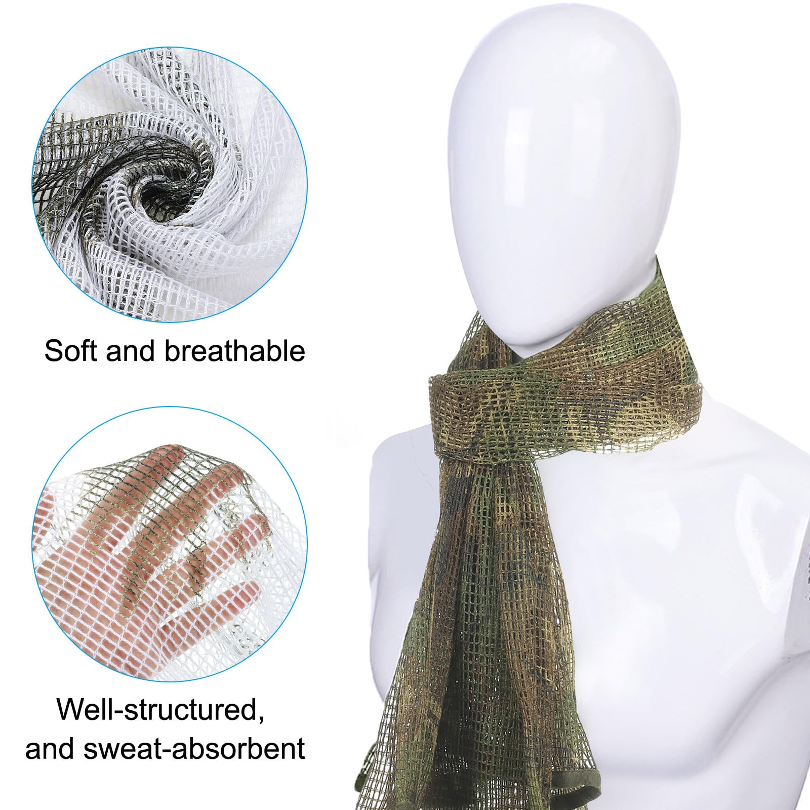 PATIKIL 71"x35" Camouflage Veil Scarf - Image 2