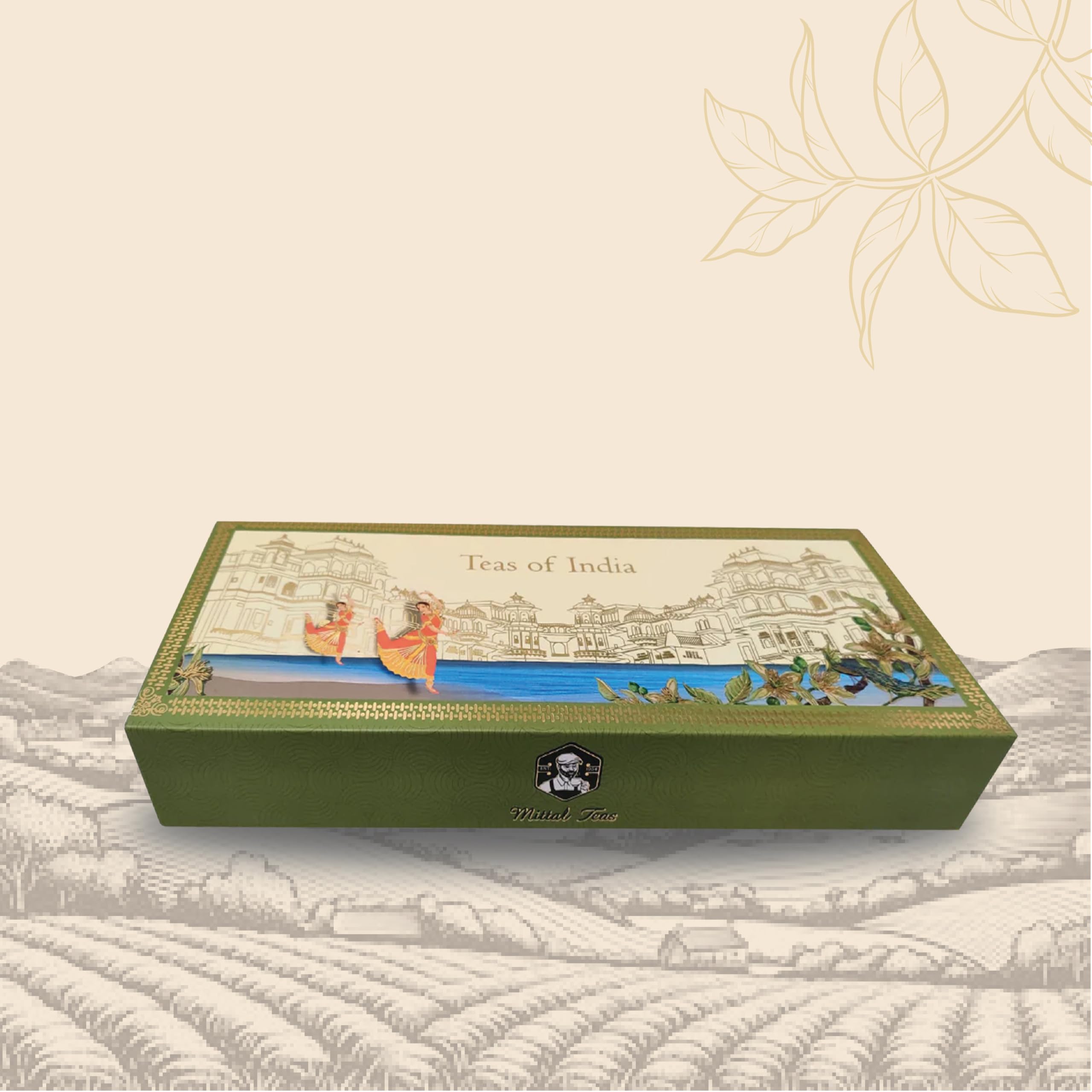 Mittal Teas Assorted Tea Gift Box | Kashmiri Kahwa, Jasmine Green