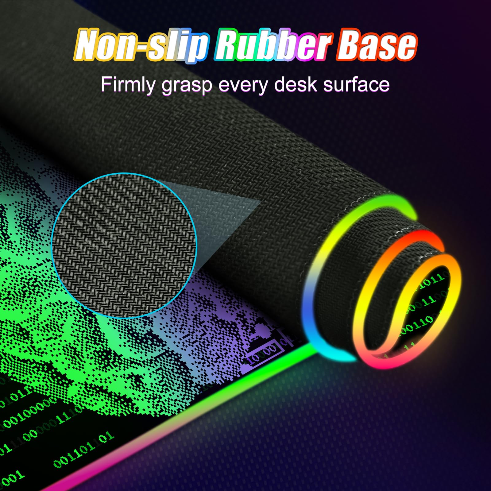 ToLuLu Tappetino per mouse da gioco RGB con ricarica wireless, tappetino per mouse LED da 15 W con caricabatterie da 30 W, 14 modalità di illuminazione, supporto per il polso, base in gomma