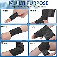 Vista 5 de TOBWOLF 12 vendajes autoadherentes, 4 pulgadas x 5 yardas/3.9 in x 14.8 ft, vendaje elástico cohesivo, cinta deportiva transpirable para muñeca