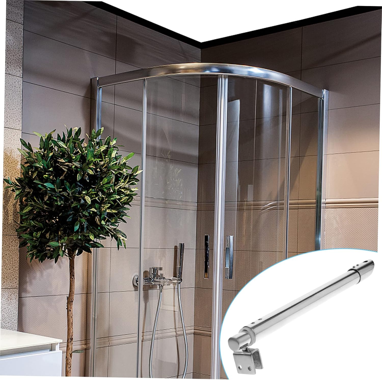 ORFOFE Sturdy Shower Glass Panel Hardware Wall-Mounted Shower Rod Holders Accessory