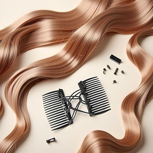 Miniatura 4 de Peine de pelo elástico ajustable negro, clip de pelo elástico de doble peine, horquillas para el cabello de doble diapositivas, peines para mujeres,
