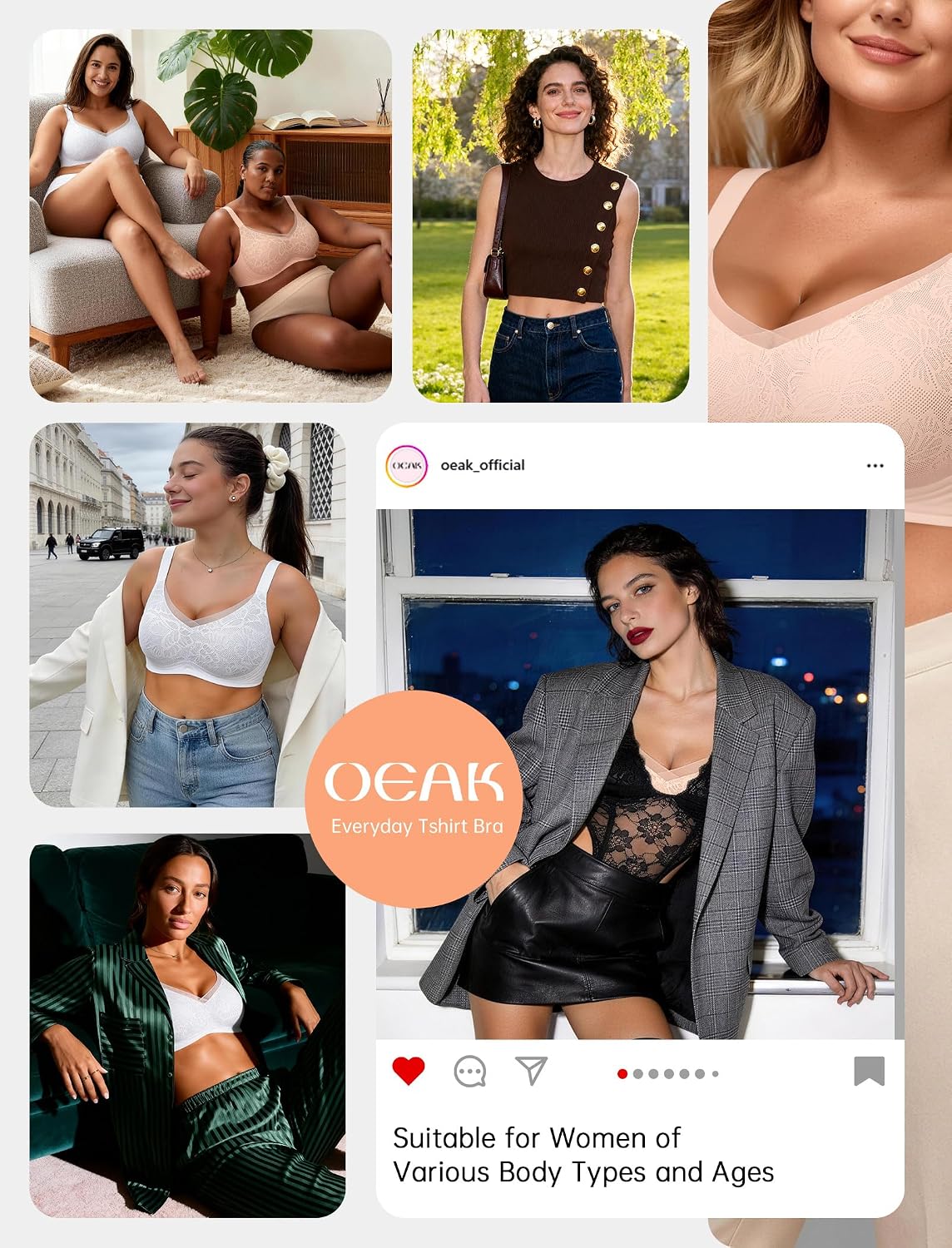  Women Wireless Jelly Bra Supportive Full Coverage Plus Bras | Comfortable Bralette,No Underwire,Tshirt,Support&Lift,Push Up,Crossover,V Mesh,Everyday,Breathable,Convertible Straps thumbnail