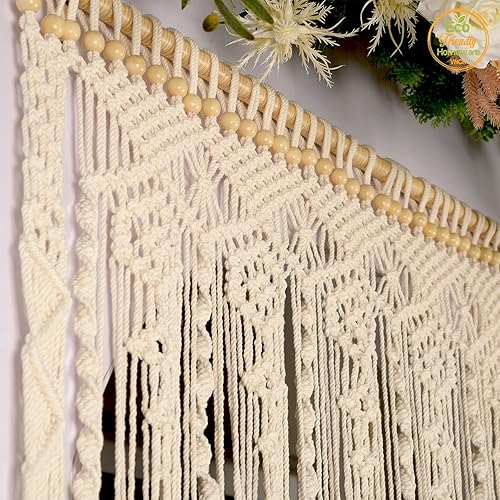Miniatura 6 de Cortinas de macramé con cuentas para puertas cortinas de ventana de puerta decoración de pared macromayo panel de cortina de macramé cortinas de