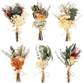Dried Flower Bouquet Small 6 Bundles Dried Flower Bouquet Mini | Mini Natural Dried Flower Bouquet for DIY Craft Photo Album 