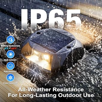 Quntis Outdoor Solar Driveway Lights, 20H Extra Bright Path Safety Markers for Large Yards, Weatherproof Warm White Ambiance Lighting for Dark Steps, Sidewalk, Gardens, Pathway & Pool, 12 Pack