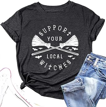 Amazon.com: Camiseta divertida para mujer, diseño de brujas locales : Ropa,  Zapatos y Joyería