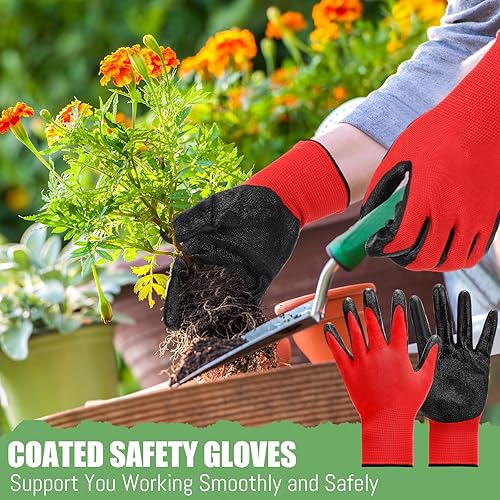 Miniatura 3 de Sintuff 120 pares de guantes de jardinería para mujeres y hombres, a granel, antideslizantes, multipropósitos, guantes de paisajismo para patio,