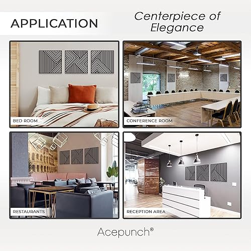 Miniatura 6 de Arte de madera real, diseño elegante y moderno de líneas Abstarct, regalo ideal para el hogar, sala de estar, baño y oficina, líneas asimétricas,