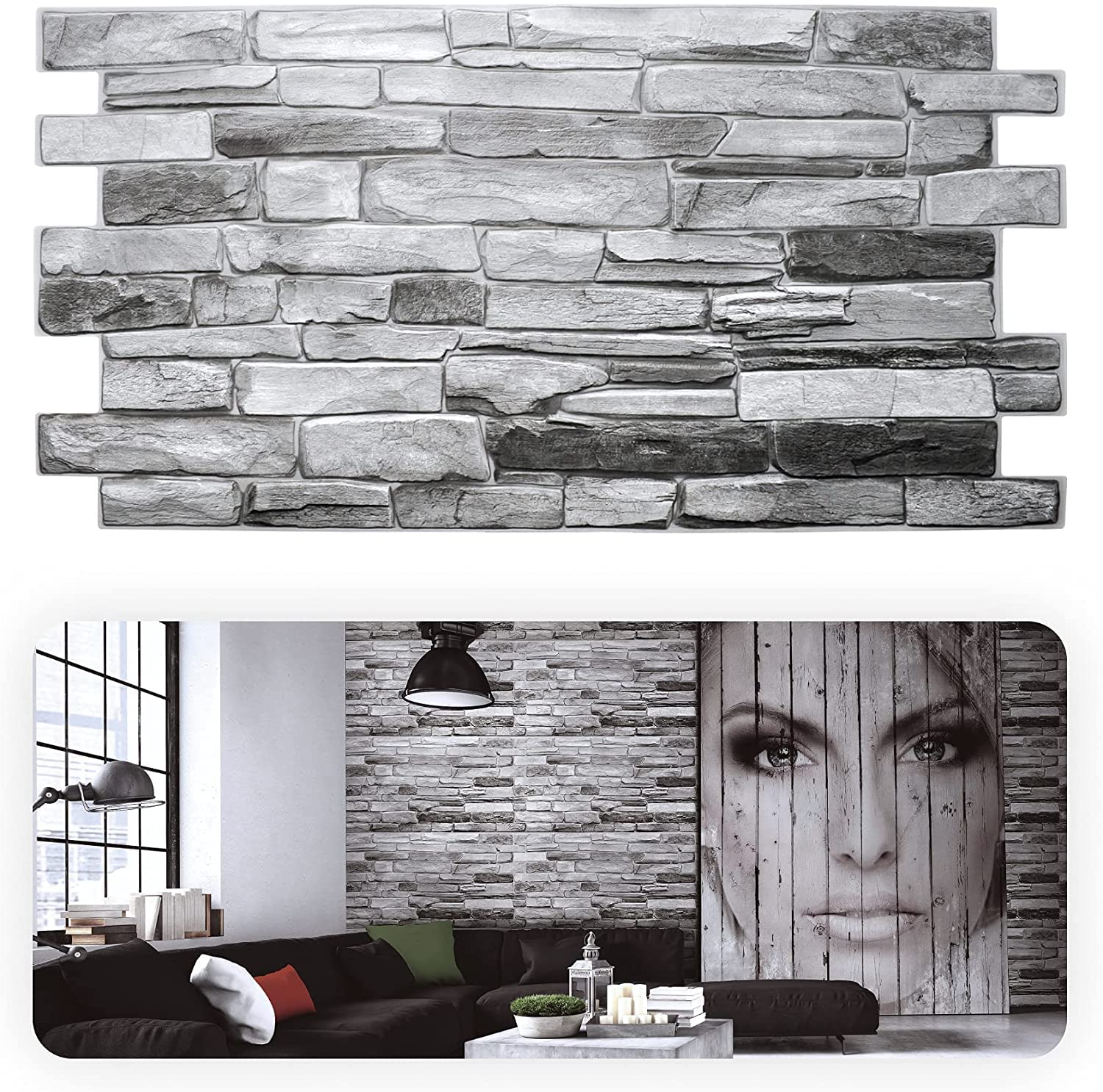 Grace Baltic – 3D Wall Panels for Interior Wall Decor Non-Adhesive Thin and Elastic PVC Wall Covering Panels for Home and Office… (18, Grey) — image 1