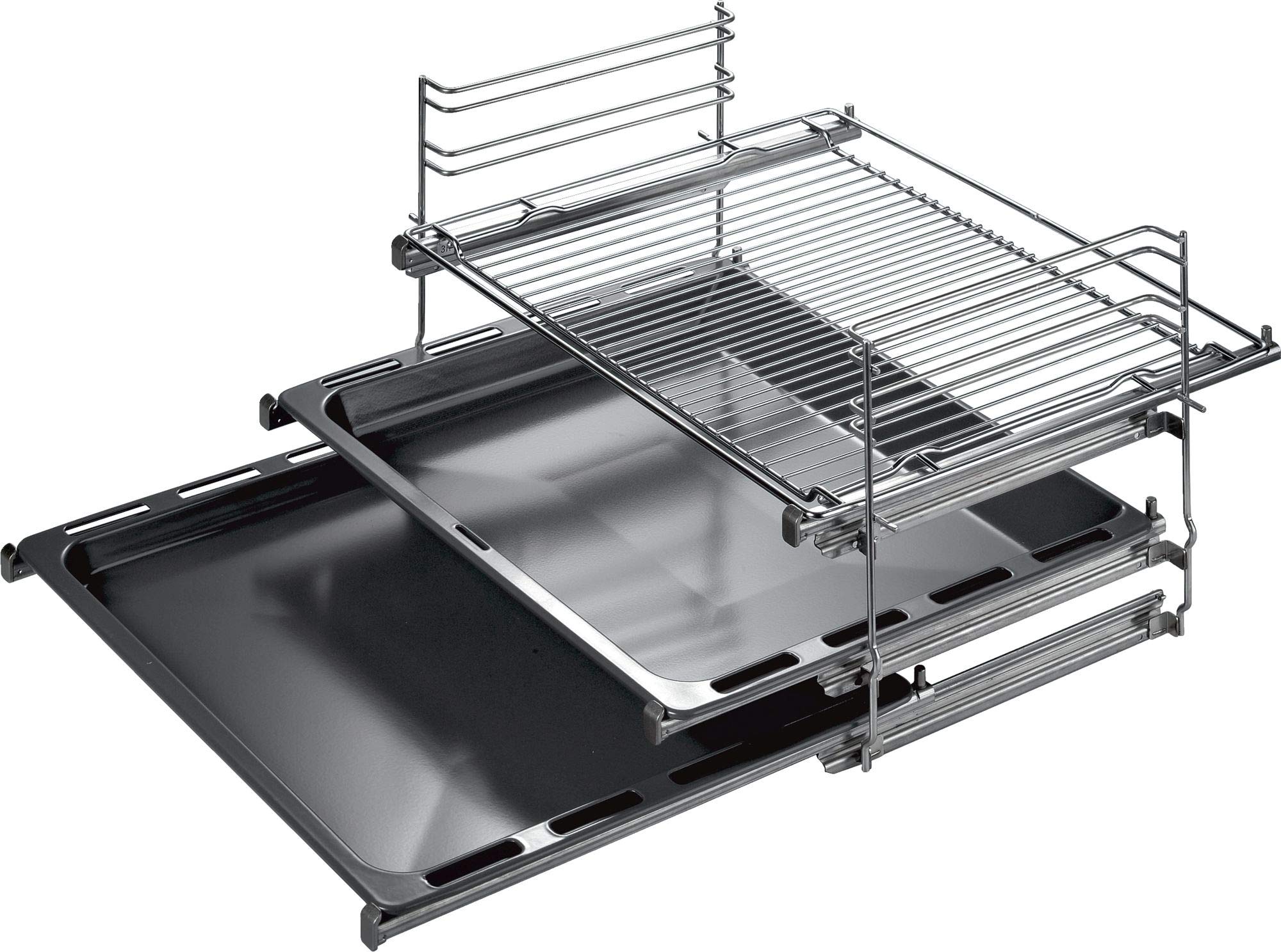 Bosch Hausgeräte HEZ438301 Zubehör für Backöfen / Auszugsystem / 3-fach Teleskopauszug / Edelstahl