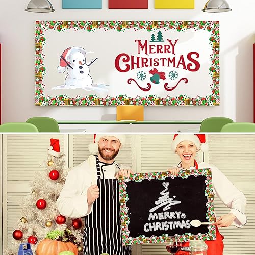 Miniatura 6 de Caja de regalo de Navidad con borde de 68.9 pies, borde de tablón de anuncios, mariposas, flores, abeja, espacio inspirador, lindo borde para el