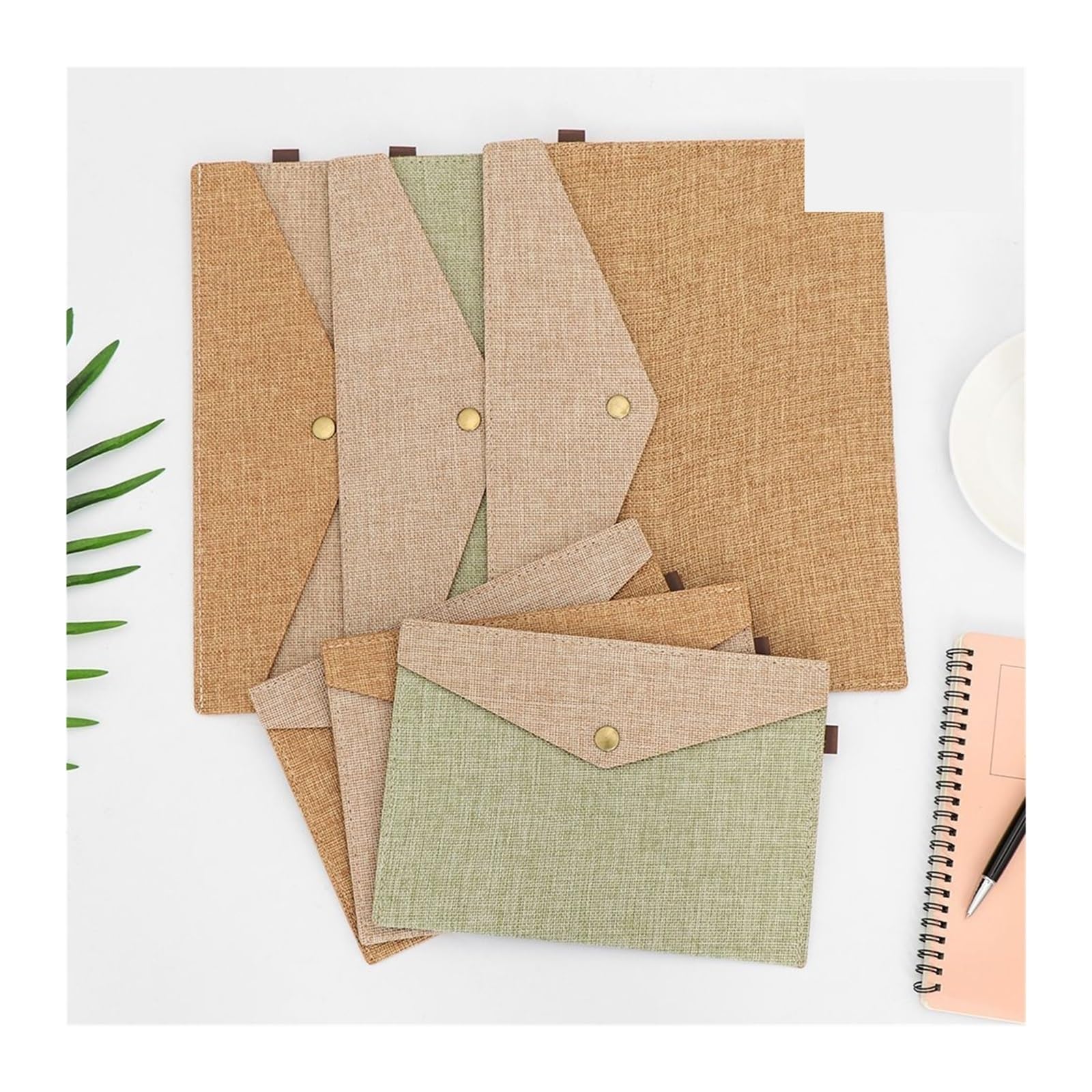 10pcs Office Supply Elegant Simple Canvas Felt File Briefcase Paper Holder Document Bag Folder Per Scrivania