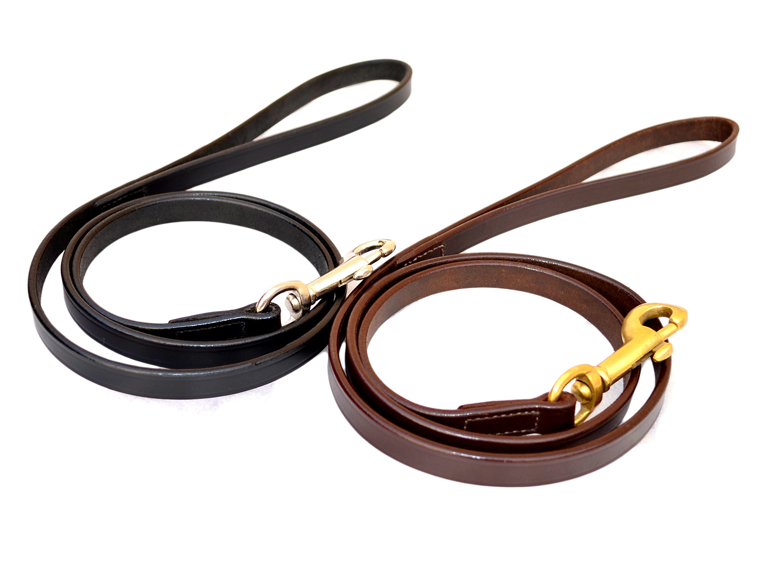 TUGBY XS/S/M/L/XL/XXL Dog Leather Harness Sets with Matching Dog Lead (Brown, M) - Image 4