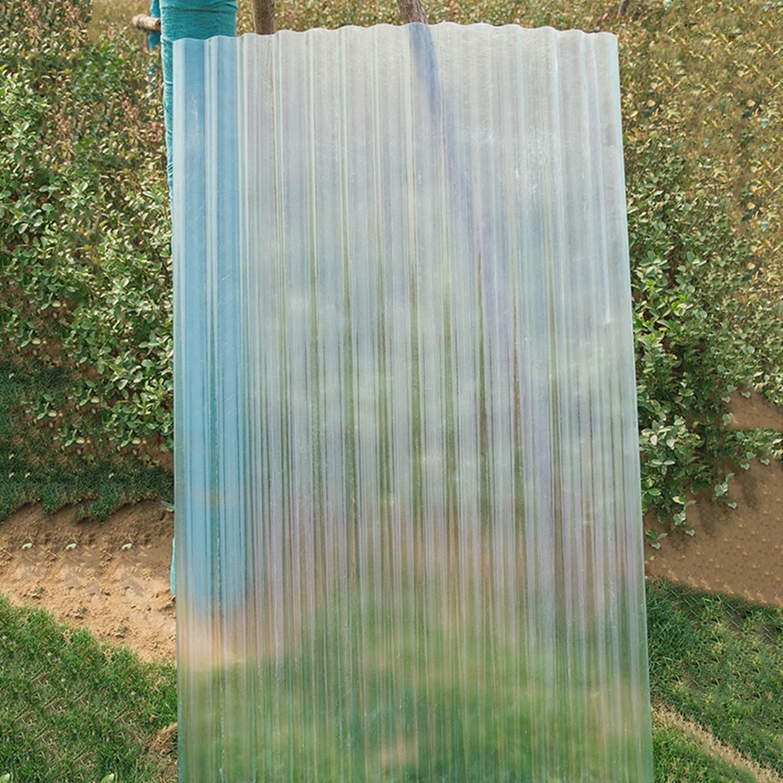 Clear Roof Sheet,Corrugated Roofing Sheets,Building Roofing Material,FRP Daylighting Panels,Anti-UV Rainproof Sunshine Sheet,for Greenhouses,Sheds,Carports,1.2mm Thick (0.9x1.1m/35x43in,1 Pcs)