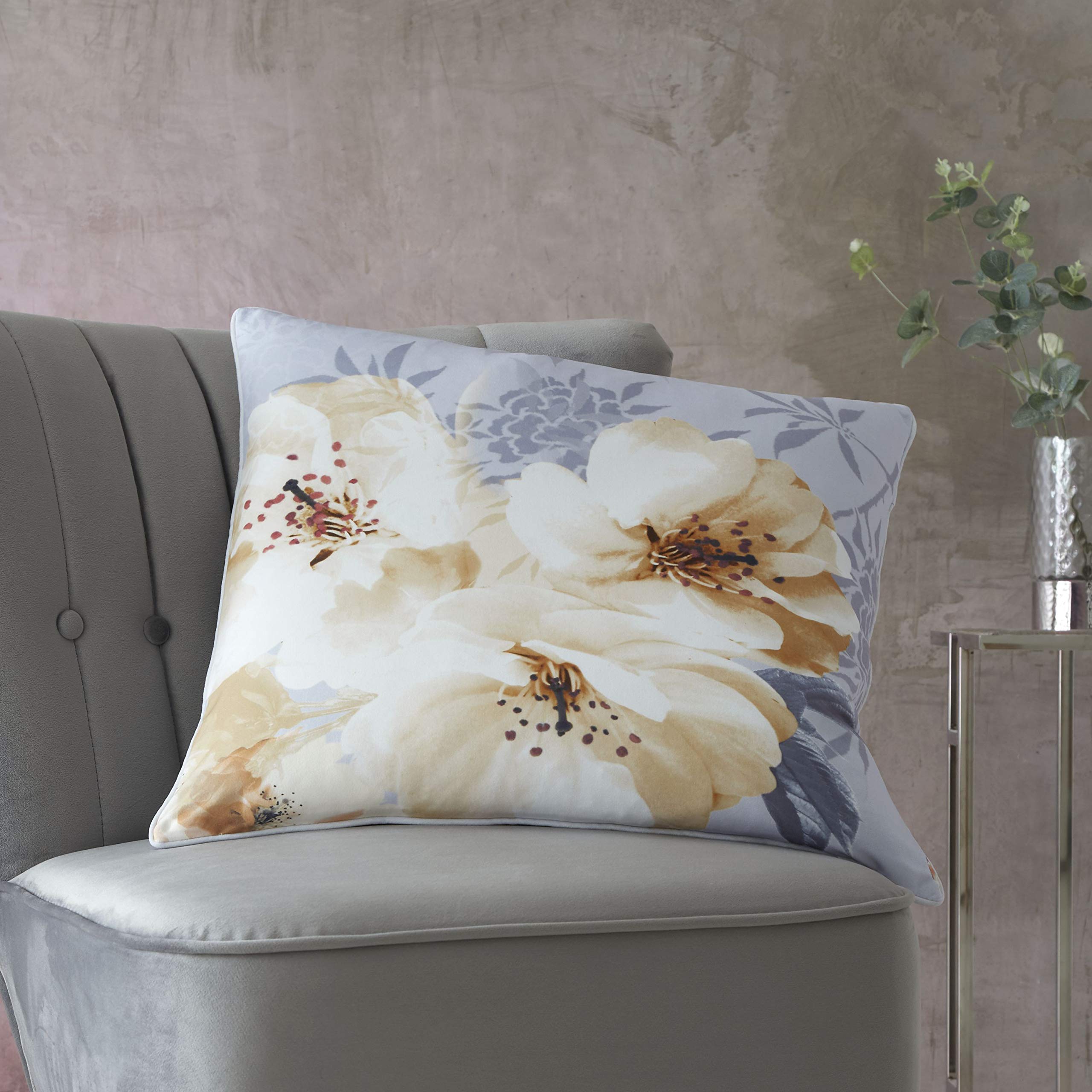 Catherine Lansfield Dramatic Floral 55X55 cm Filled Cushion Ochre