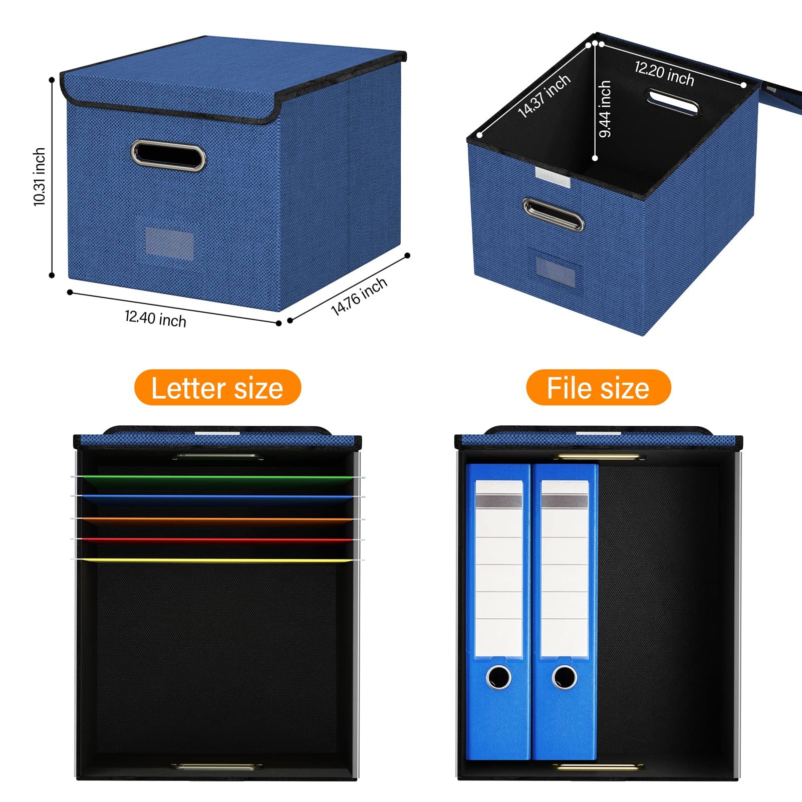 Plastic File Storage Box Collapsible File Organizer Box With Lid ...