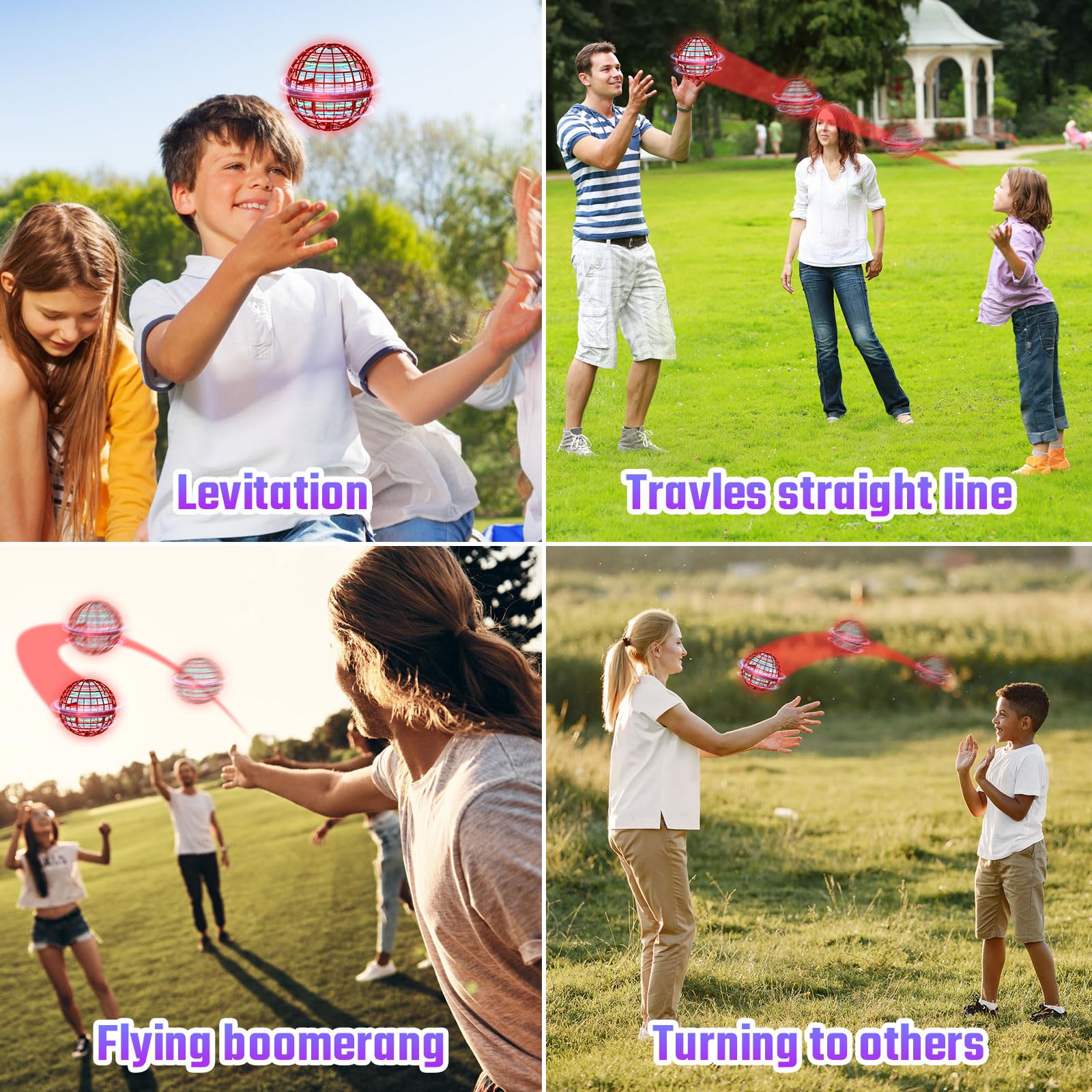 Sosuy 2025 Fliegender Ball Spielzeug FüR Junge, Hover Flying Rotierender Schwebeball Magischer Boomerang Spinner Mini Drohne Ball Weihnachts Geschenke FüR Jungen Kinder üBer MäDchen 6 7 8 9 10+
