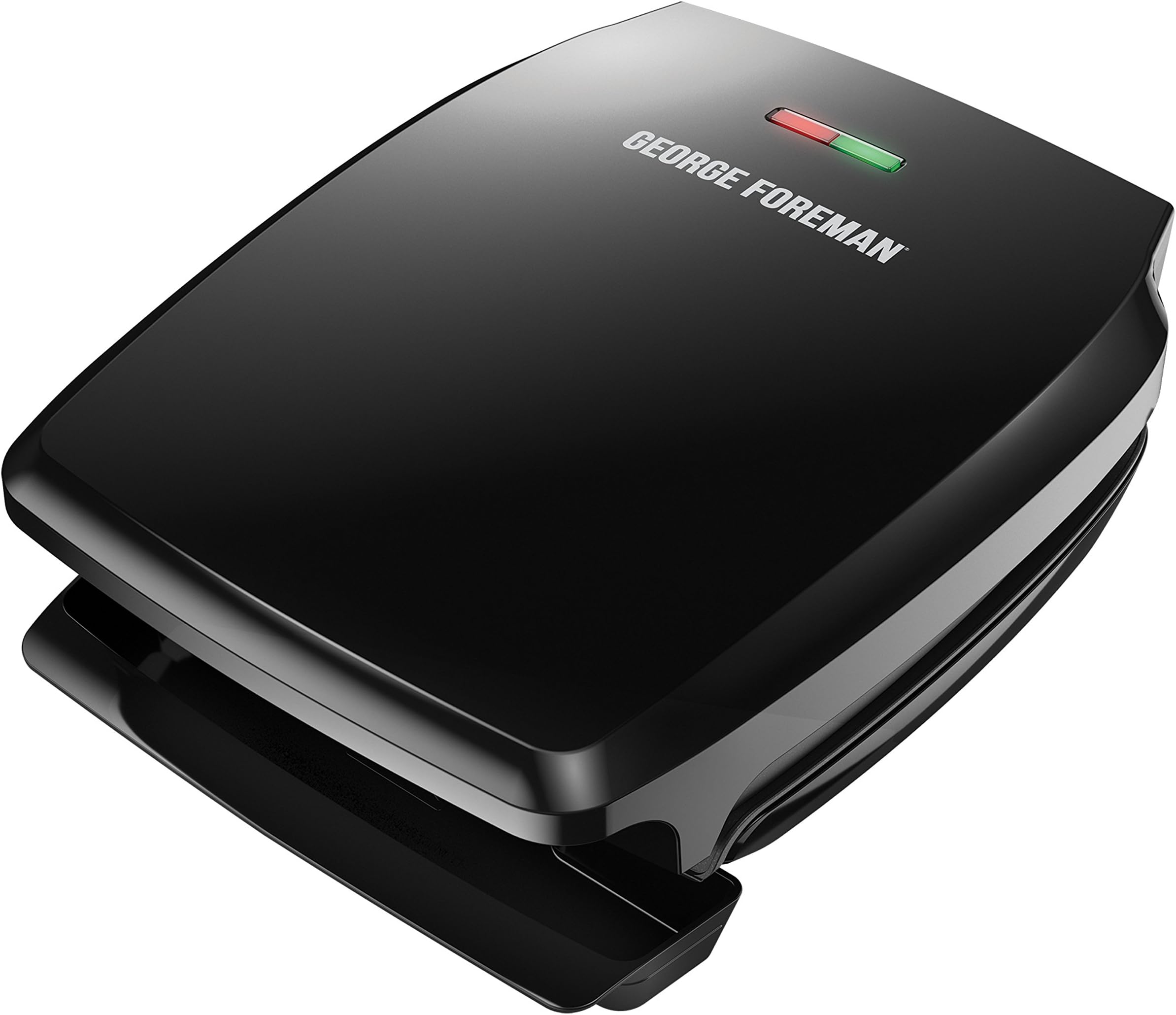 George Foreman GR340FB 4-Serving Classic Plate Electric Indoor Grill and Panini Press, Black