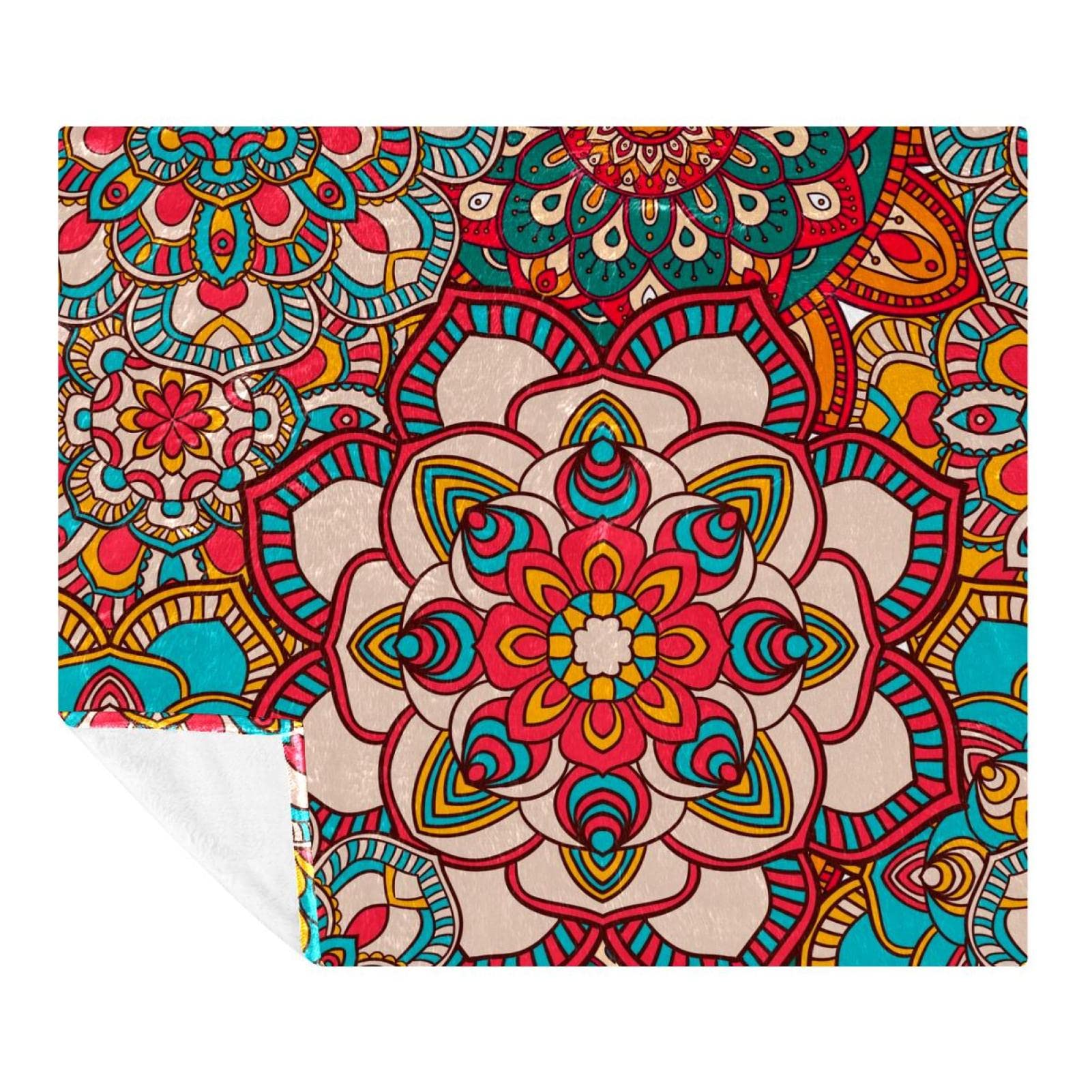 Couverture henné mandala pour vos soirées cocooning au salon et moments de voyage