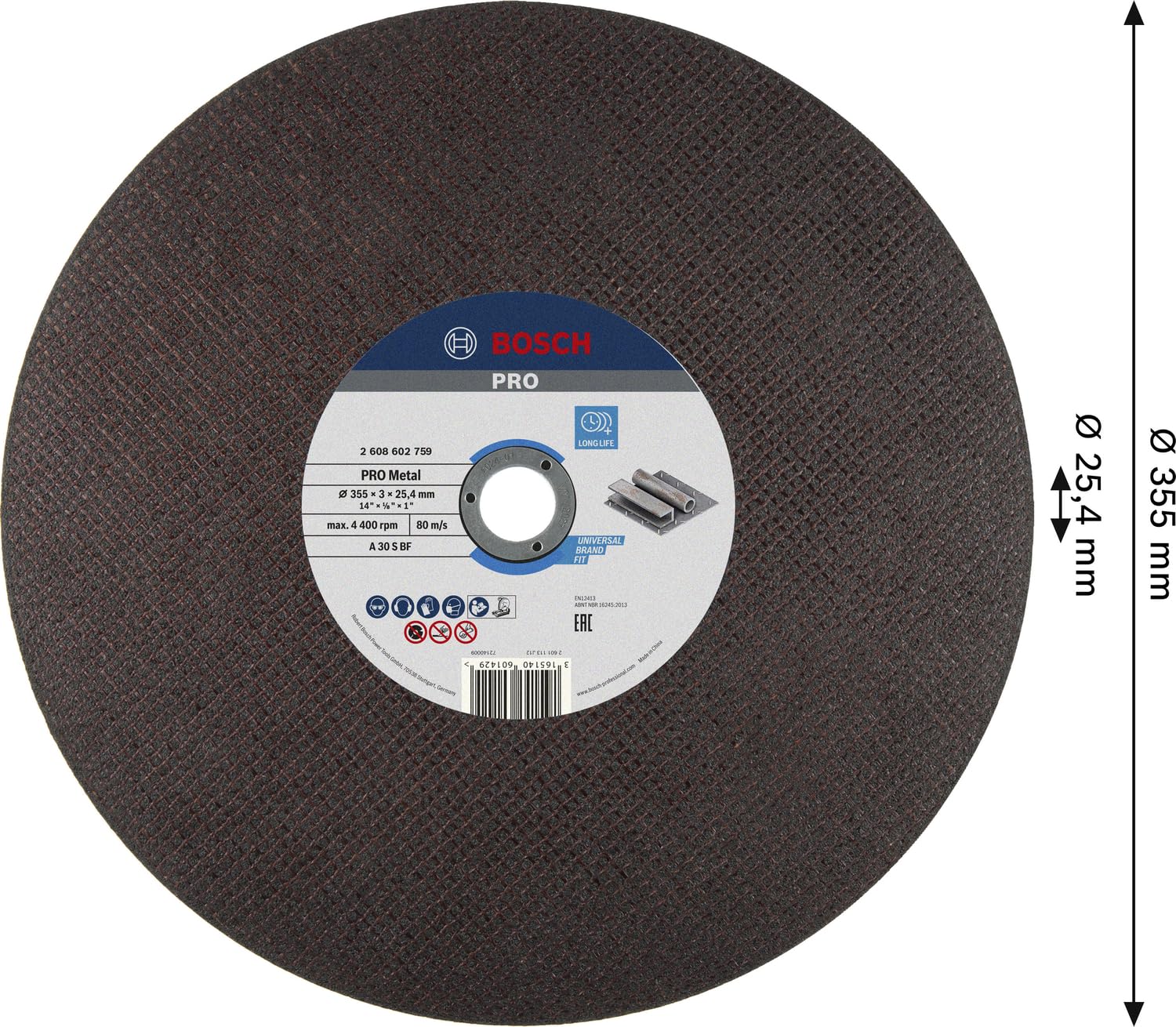 Bosch 2608602759 355 mm PRO düz metal kesme diski