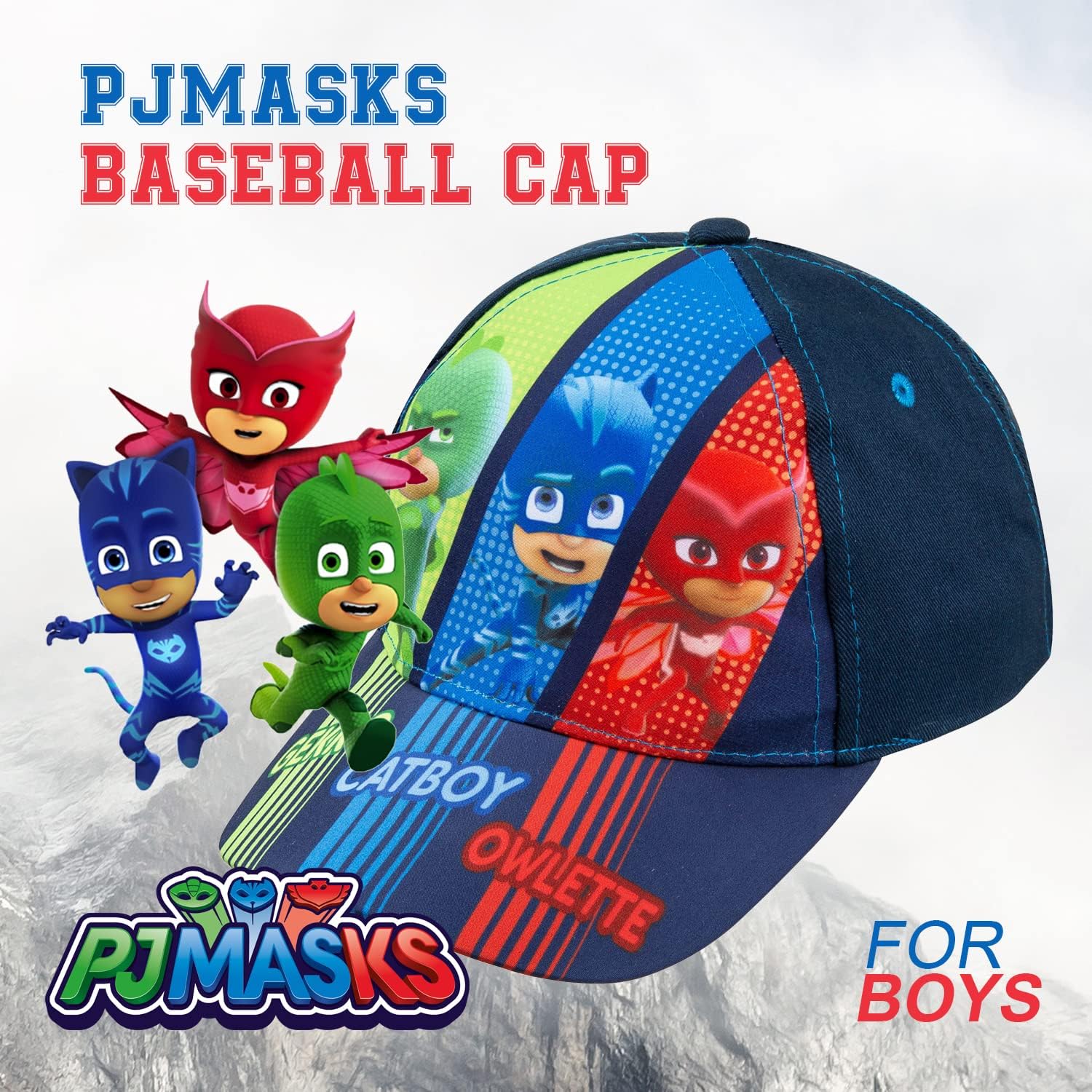 PJ Masks Catboy, Gekko and Owlette Toddler Baseball Cap (2T, Multi-Colored) - Image 2