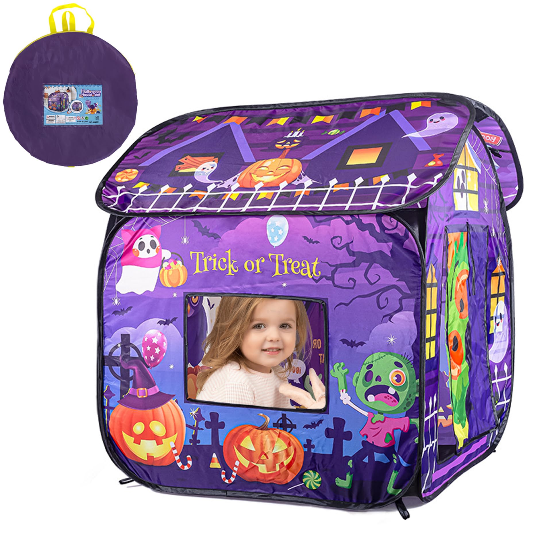 Tenda da Gioco per Bambini, casetta da Gioco Pieghevole Pop-up per Halloween