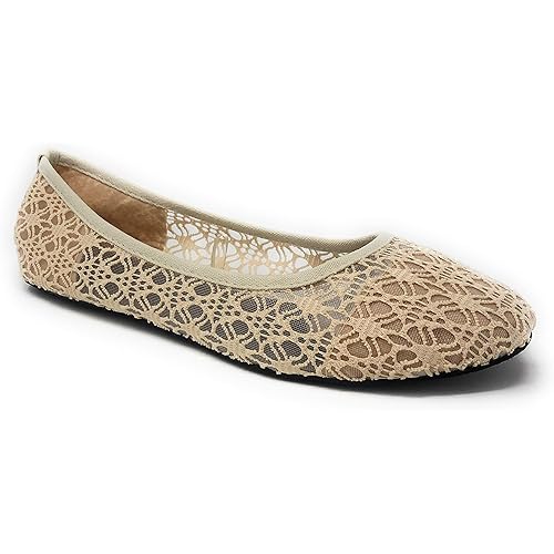 Charles Albert Women's Breathable Crochet Lace Ballet Flat