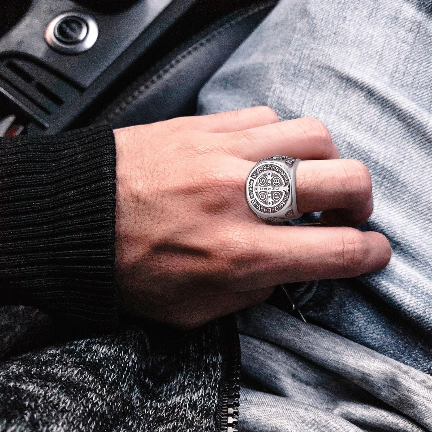 INFUSEU 925 Sterling Silver Rings for Men Women Unique Protection Gift - Image 9