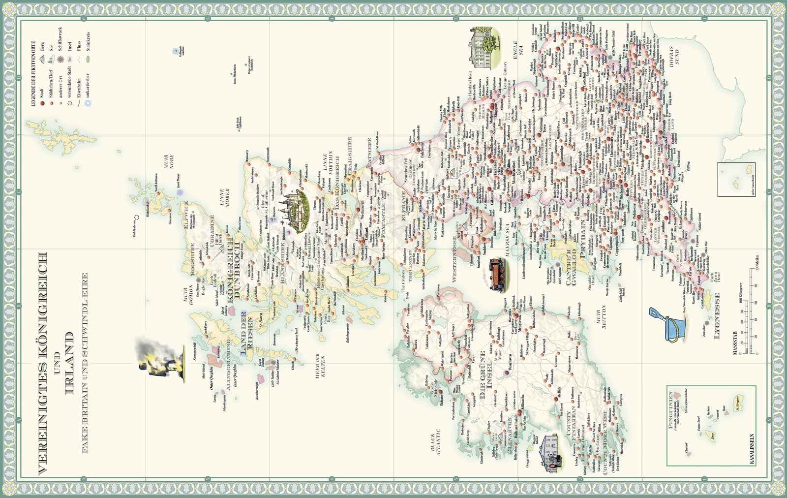 Atlas der imaginären Orte: Von Atlantis bis Gotham City | Umfangreiches Nachschlagewerk zu Schauplätzen aus Literatur, Film und Popkultur mit Texten und Kartografien